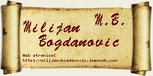 Milijan Bogdanović vizit kartica